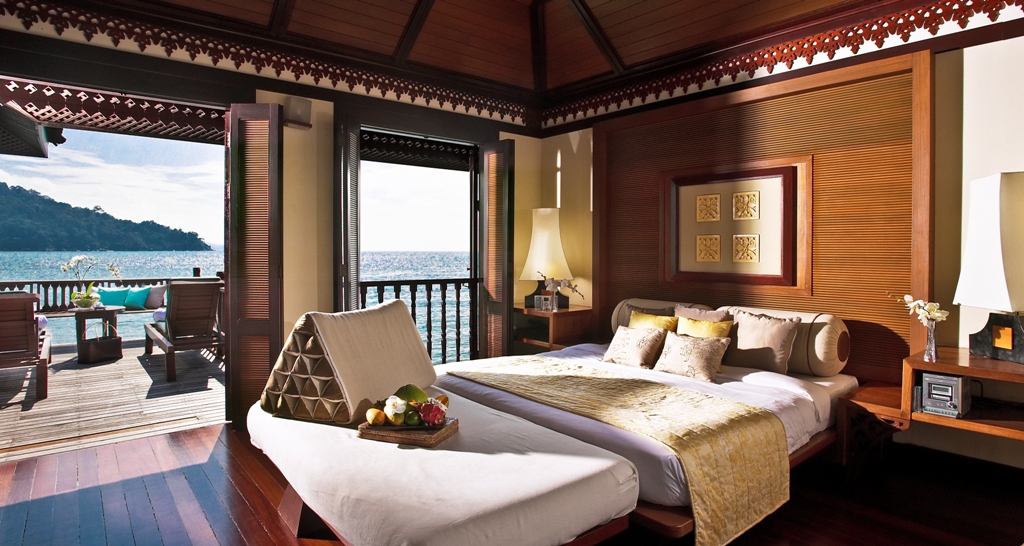 Resort im Regenwald Malaysia Pangkor Laut Beach Villen infinity pool