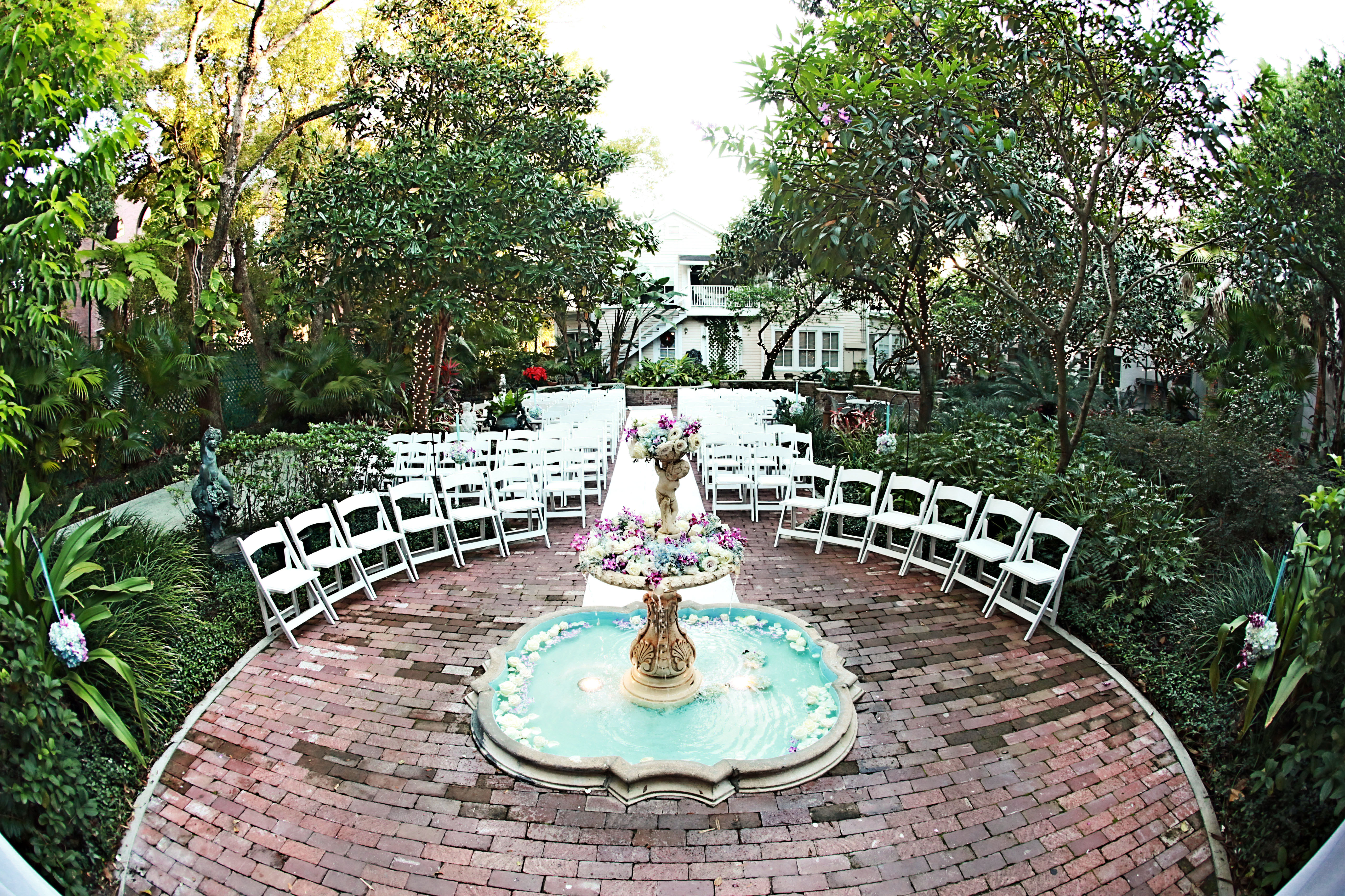 Weddings Events In Orlando The Courtyard At Lake Lucerne View From Veranda Brighter Copy